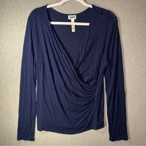 Taboo size small Women's blue wrap Long Sleeve Top